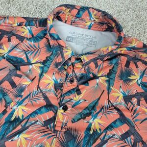 Grunt Style Mens 3XL Multicolor AOP Floral Rifle Performance Stretch Polo SS